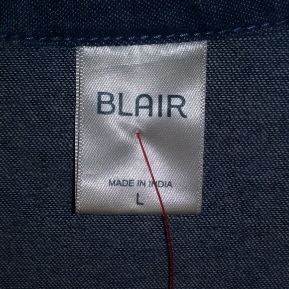 Womens Denim Shirt Embroidered Pocket Full zip - Picture 6 of 10